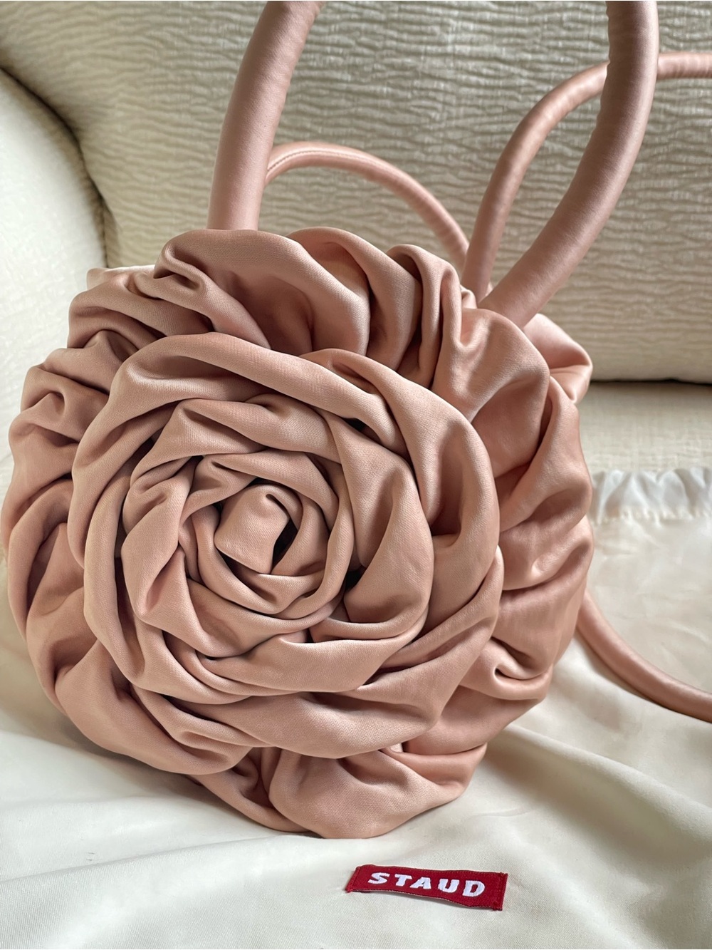 STAUD Rose-Knot Mini Bag in Dusty Blush